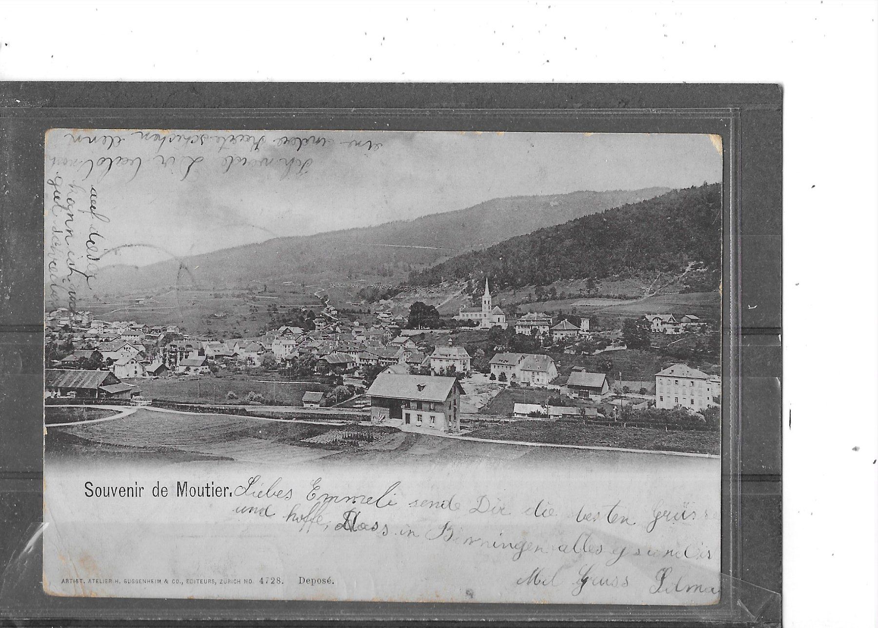 Cartoline postali: JU Souvenier de Moutier 1901 – Usato da Schocherswil venduto da Wilare