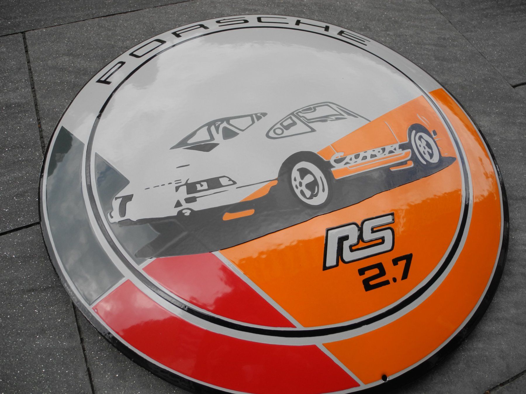 Porsche Insegne: GROSSES PORSCHE EMAILSCHILD – Usato da Reinach AG venduto da Huckleberrysix 3