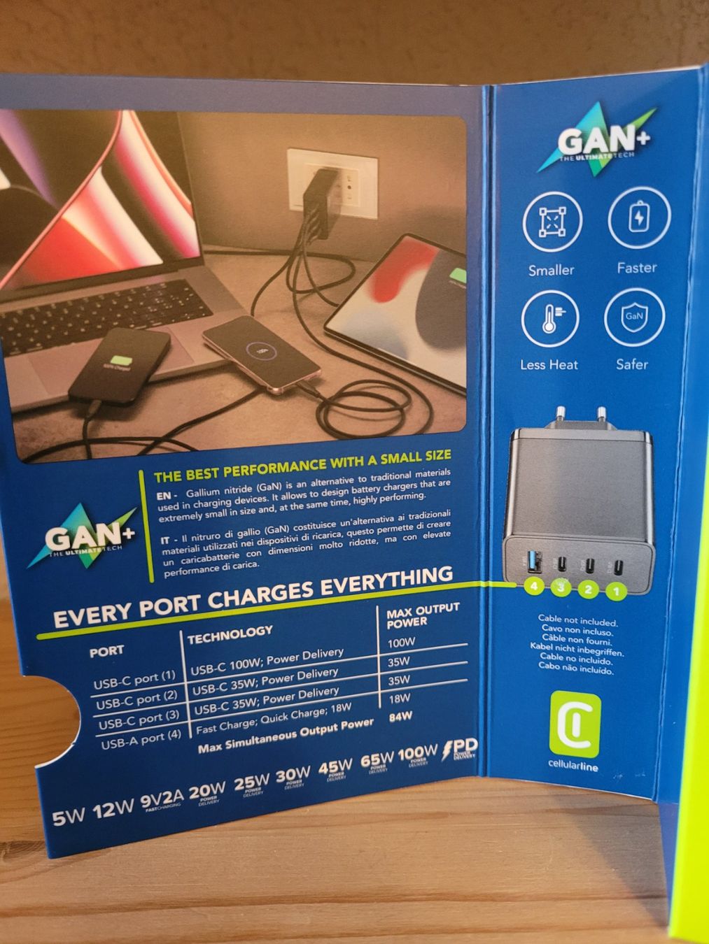 Caricabatterie: Chargeur Multiport - Cellularline Power GAN + / 100W – Nuovo e nell'imballaggio originale da Payerne venduto da tintin08 1