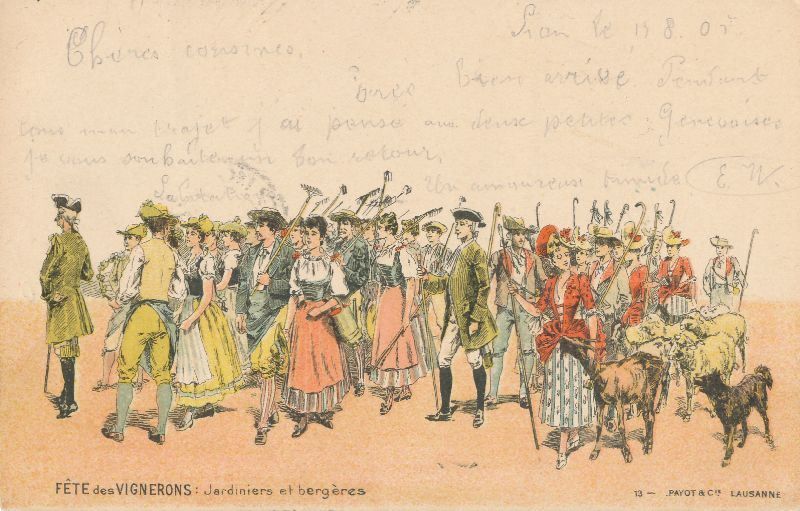 Ansichtskarten: Vevey - Fête des Vignerons Litho – Gebraucht aus Emmenbrücke von teestube