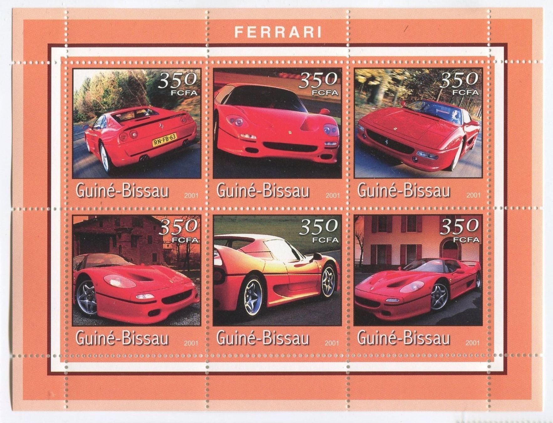 Tutti i francobolli: Block "Ferrari". Guinea-Bissau. – Nuovo e nell'imballaggio originale da Basel venduto da Butsch5