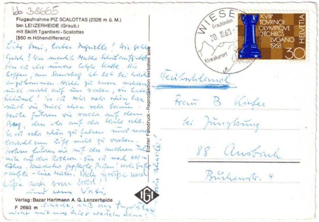 Cartoline postali: Lenzerheide - Pistenplan Skilift Scalottas – Usato da Binningen venduto da Mountainrider 1