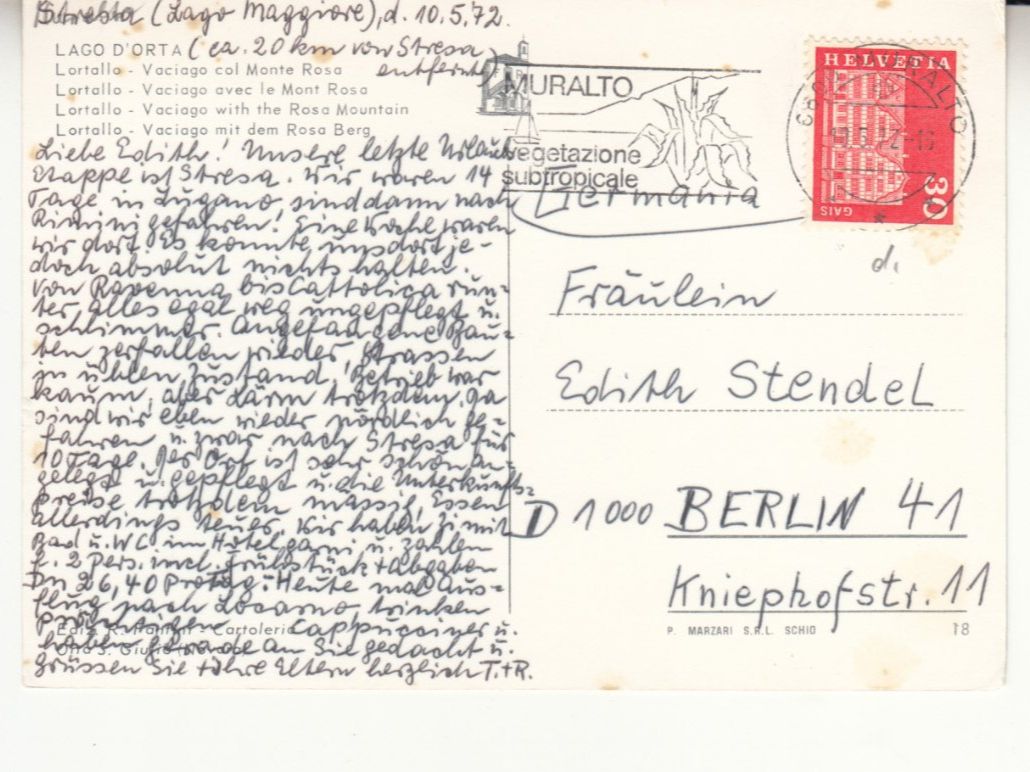 Ansichtskarten: Stresa 1972 – Gebraucht aus Bürglen TG von StampGraf 1