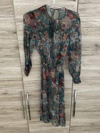 Damen Kleid florales Muster Grösse S transparenter Stoff neu