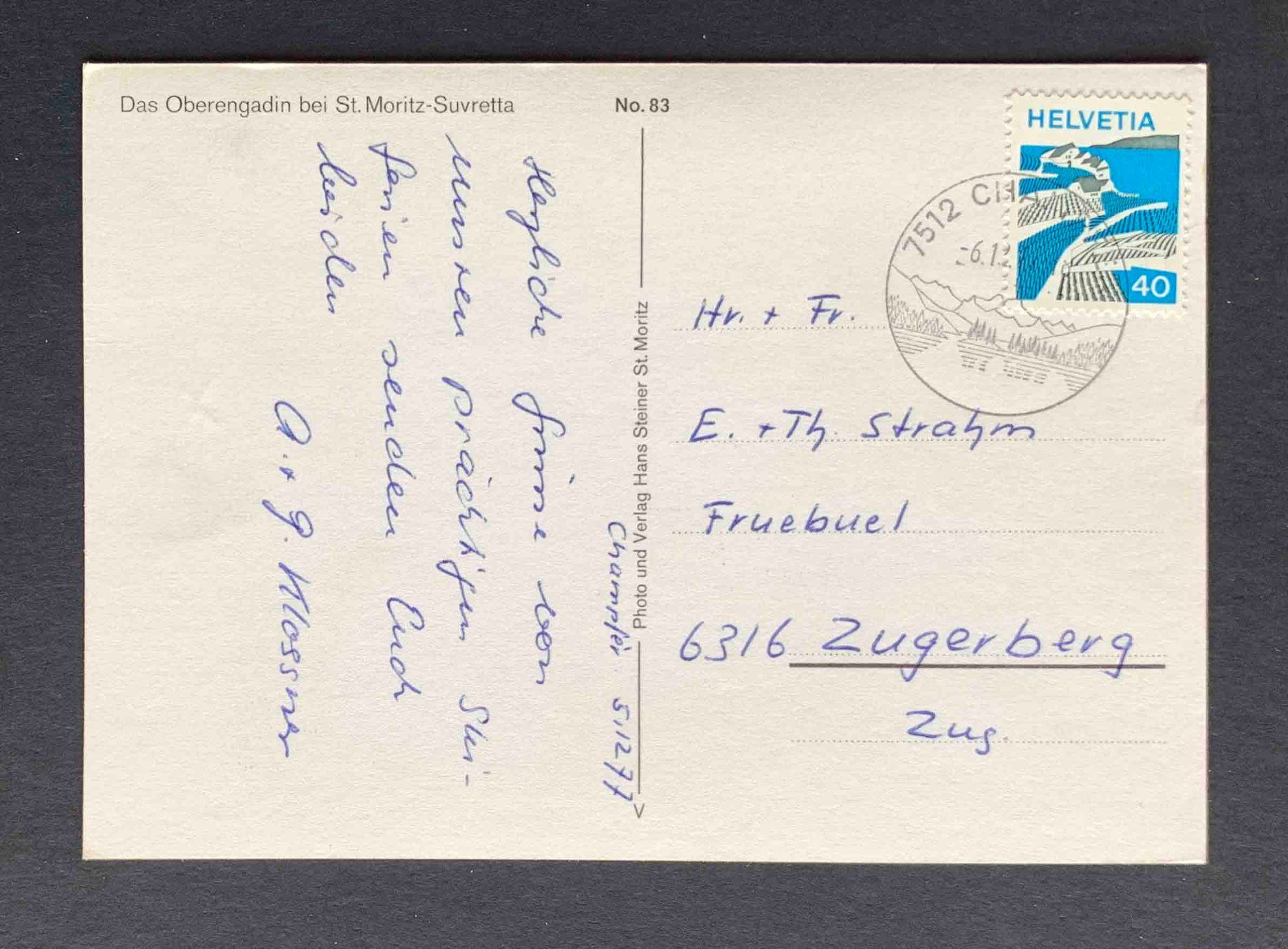 Cartoline postali: AK Das Oberengadin bei St Moritz Suvretta – Usato da Goldau venduto da artelier1 1