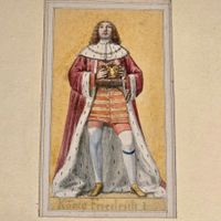 Heinrich Leibnitz  - Aquarell "König Friedrich I.", signiert