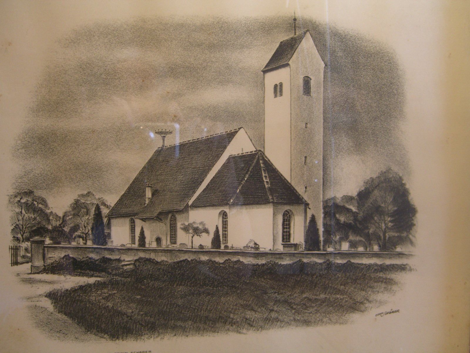Grafica & Litografie: Kirche Möriken, Lithographie Edw.Schärer – Usato da Winterthur venduto da Gaia 2