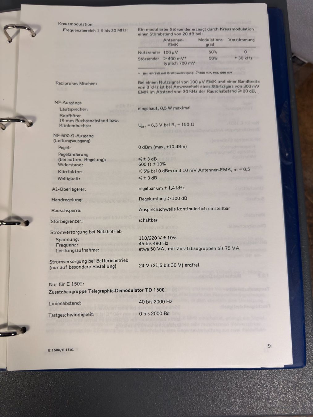 Funktechnik: Telefunken E-1501. LW - KW Empfänger – Gebraucht aus Ins von funkflieger 8