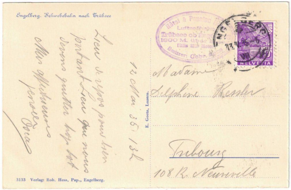 Cartoline postali: Engelberg - Luftseilbahn Gerschnialp--Trübsee – Usato da Binningen venduto da Mountainrider 1
