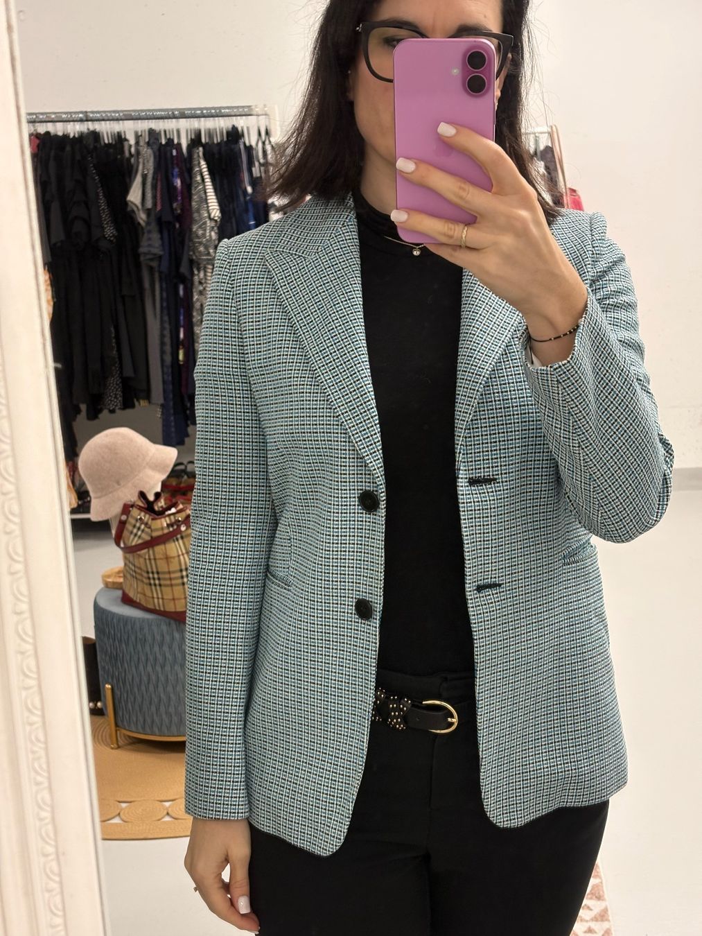 Maje Giacche: Maje Vikar Blazer Gr. 36 kariert hellblau schwarz – Nuovo (secondo la descrizione) da Regensdorf venduto da secondchancefashion 2