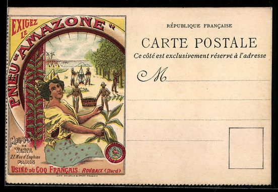 Cartoline postali: AK Paris, Pneu Amazone, Magasin de Vente – Usato da Berlin venduto da bartko-reher