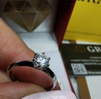 Bague argent avec diamant de moissanite 0,5 ct certifié GRA