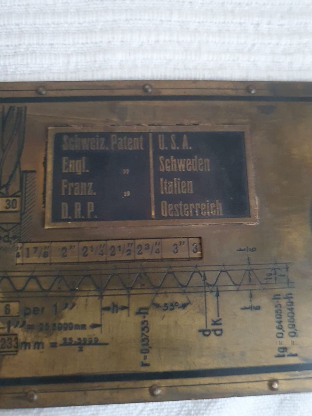 Alle Werkzeuge: 1923 Whitworth-Gewinde Messplatte + antike Berechnungstafel – Neu (gemäss Beschreibung) aus Basel von FirstClass4000 2