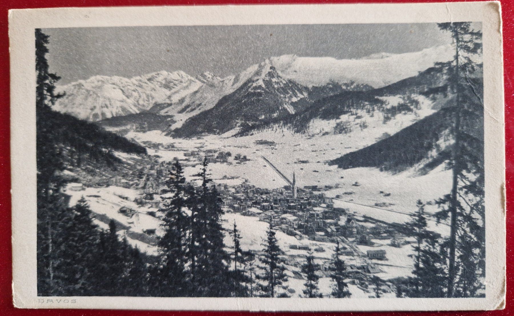 Cartoline postali: Davos Dorf Winterlandschaft 1924 – Usato da Melchnau venduto da Fishel