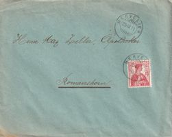 MERVELIER- Brief 1911, top Stempel.