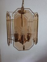 Vintage Lampe / Hängelampe mit Sternmuster, goldfarben