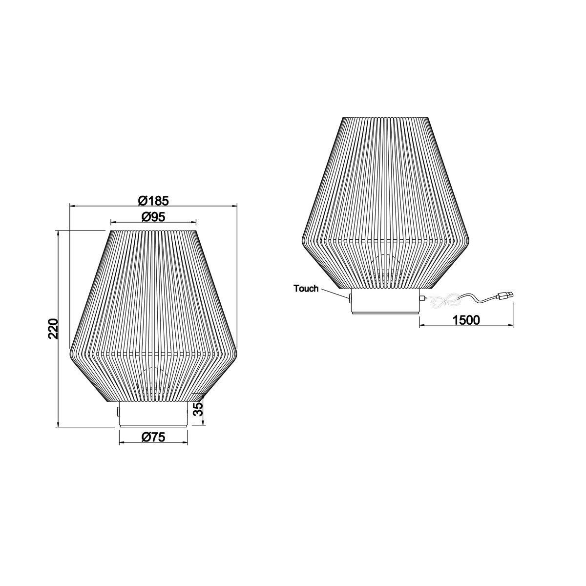 Lampade: LED Tischleuchte, Akku, 22 cm Höhe – Nuovo (secondo la descrizione) da Kreuzlingen venduto da Smart-Light 4