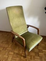 Paire de fauteuils vintage mid-century  velours vert olive