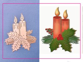 Weihnachtsgesteck mit Kerzen - Gross  - Stanzschablonen