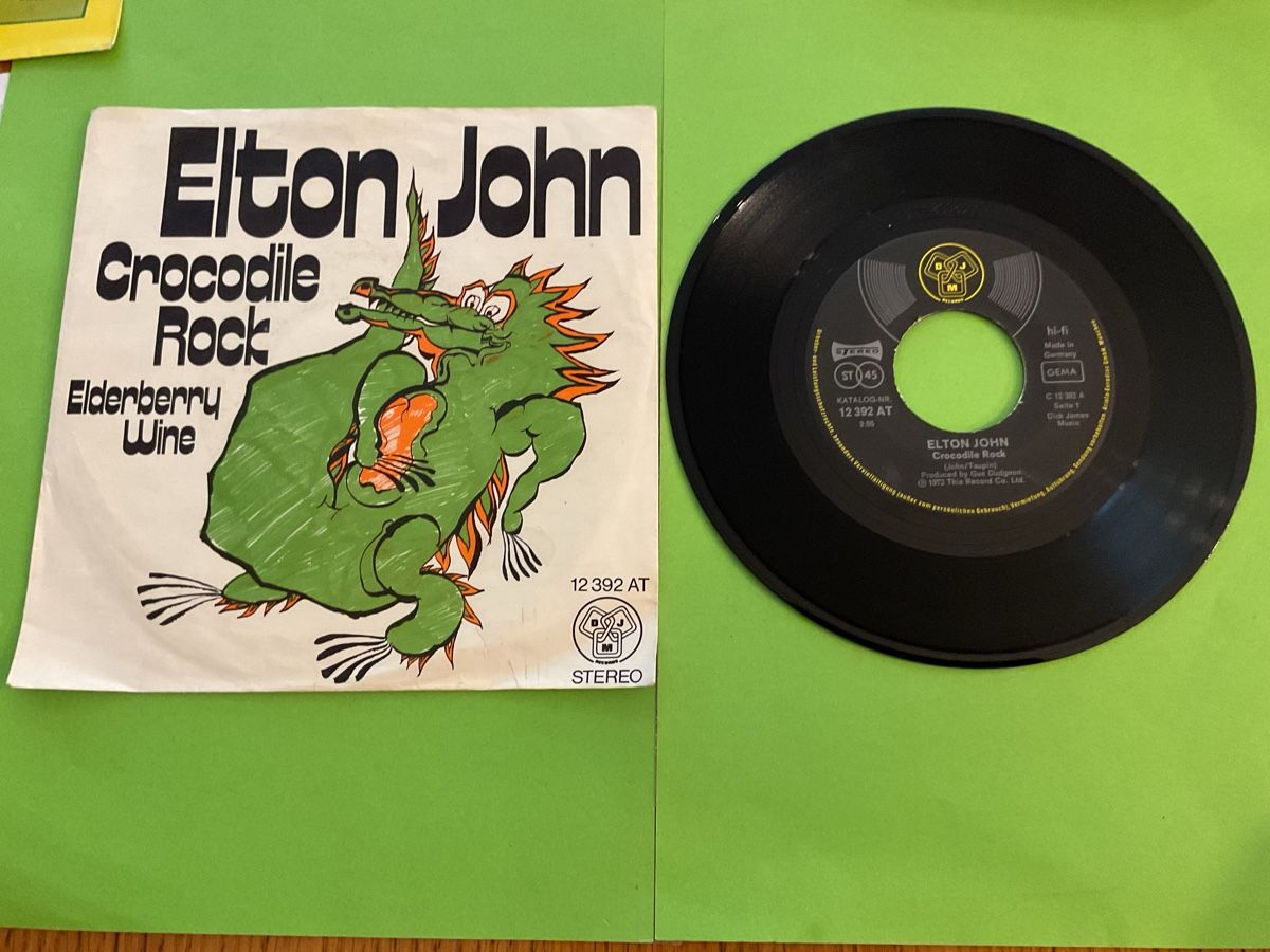 Dischi in vinile: Elton John - Crocodile Rock / Elderberry Wine - Single1972 – Usato da Steinach venduto da Quarkie