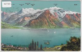 Clarens - Lac Leman - Panorama - Litho