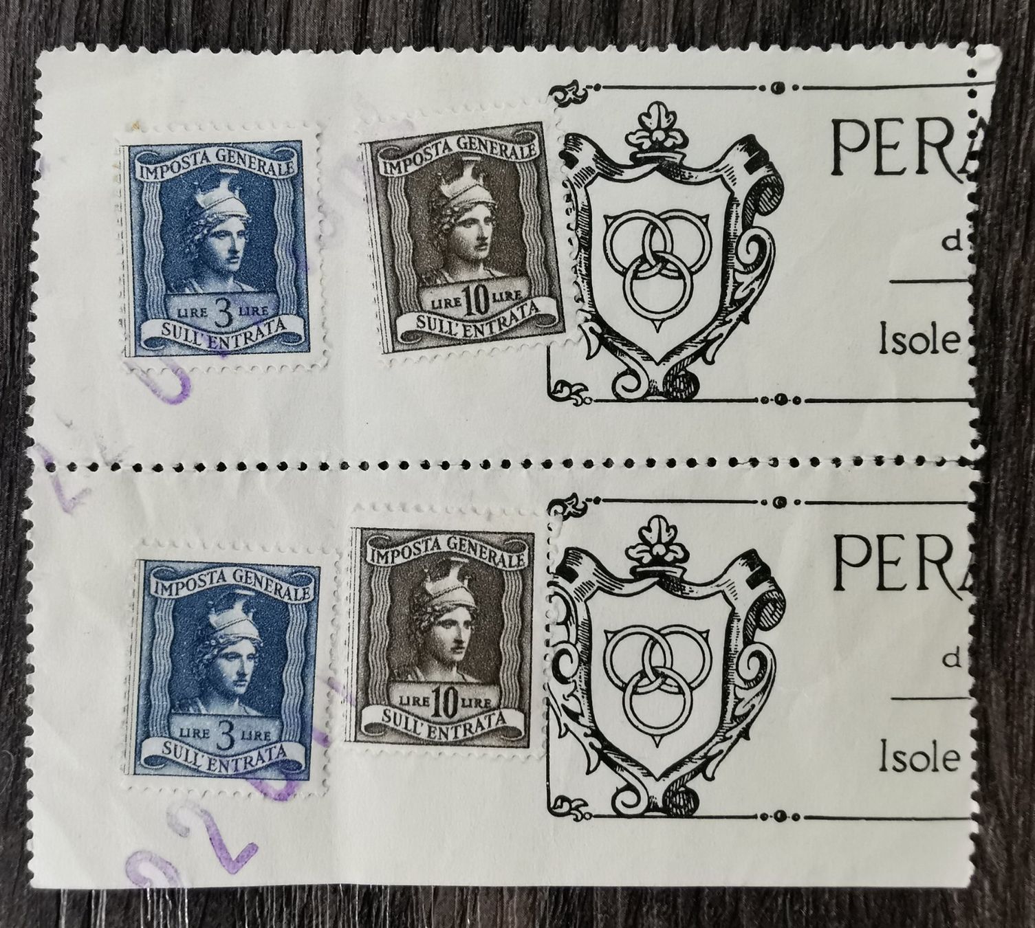 Tutti i francobolli: TR14 Document Italie 19xx – Usato da Cousset venduto da Patrick_Collections