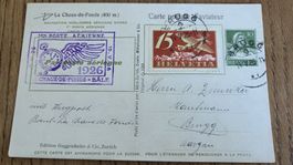 1926 Flugkarte La Chaux de Fonds - Basel