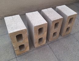 4 Blockstufen (25 x 35 x 15 cm) Beton Grau