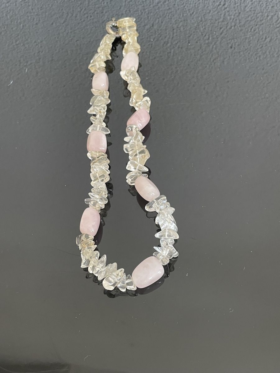 Catenine: Mineral necklace /rose quartz, rock crystal/ – Usato da Richterswil venduto da Prangins9 1