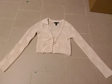 Feinstrick Strickjacke weiss, Gr. S, Forever 21. Neu