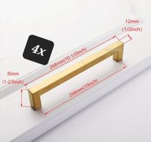 4x Poignées  en acier inoxydable pour meubles modernes