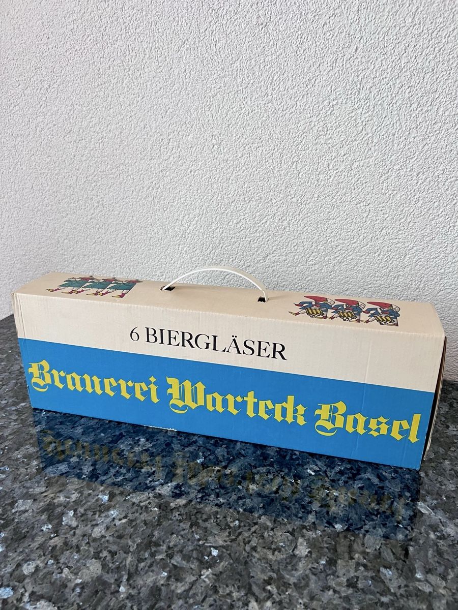 Warteck Verres: 6 Warteck Biergläser Basel im Set mit Originalkarton – Neuf avec emballage d'origine à Rünenberg par ben_2fvf 2