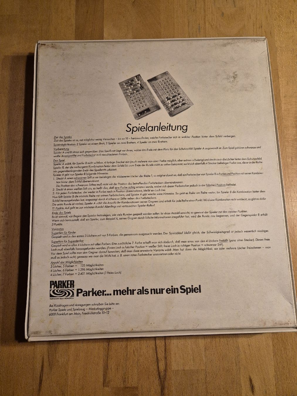 Parker Giochi: Parker Superhirn - Zweibrett Version – Usato da Ettiswil venduto da beekeper13 1