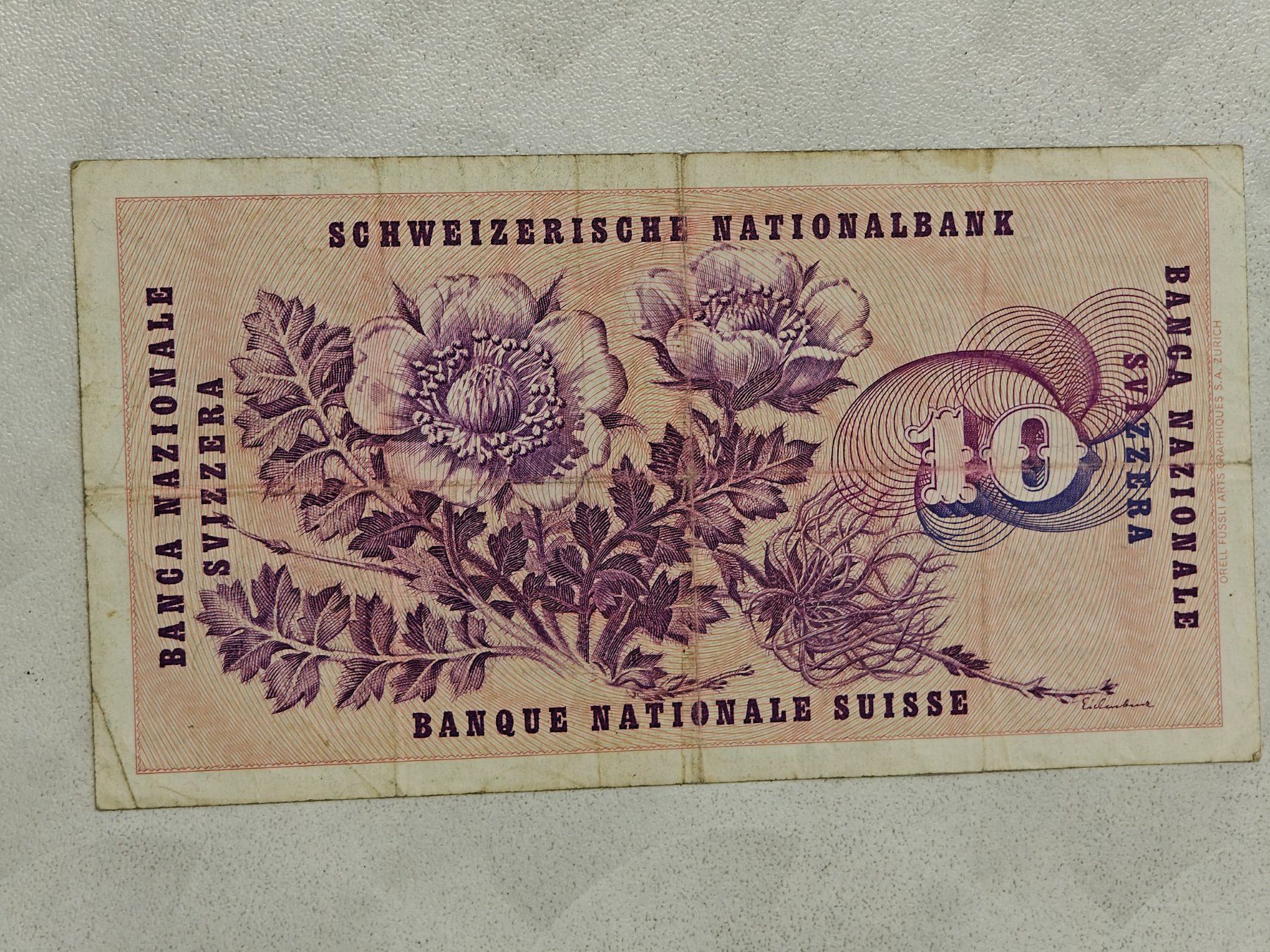 Banconote: 10 Franken Banknote gebraucht 1977 – Usato da Bad Zurzach venduto da Agia 1