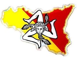 Sicilia Sizilien Trinacria 6.5x5cm 3D Aufkleber Sticker NEU