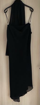elegantes, schwarzes Cocktailkleid mit Stola von unique, 38