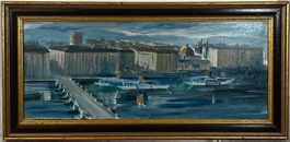 GENEVE Huile pont du Montblanc