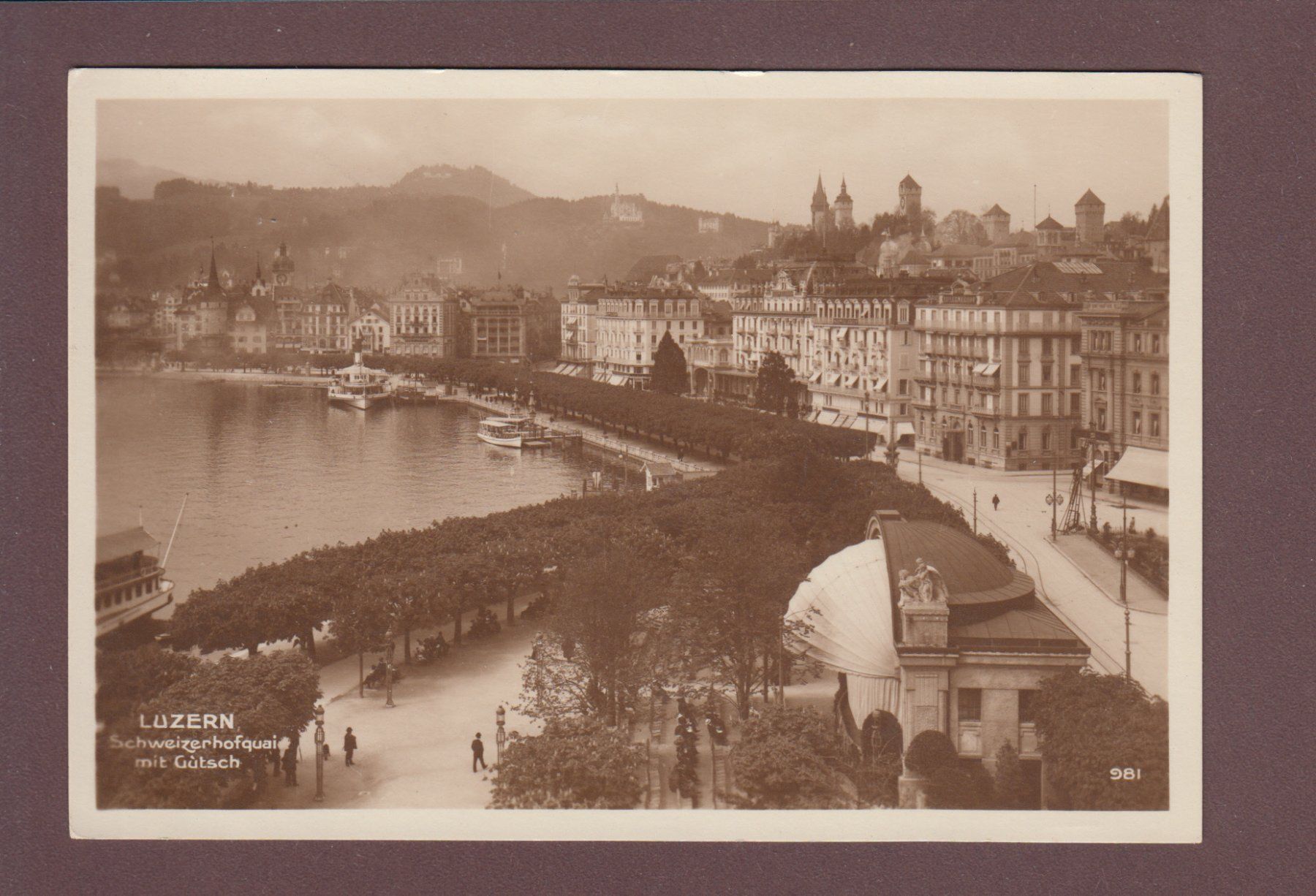Cartoline postali: LUZERN - Kurplatz - Schweizerhofquai - Gütsch – Usato da Pully venduto da nicecards
