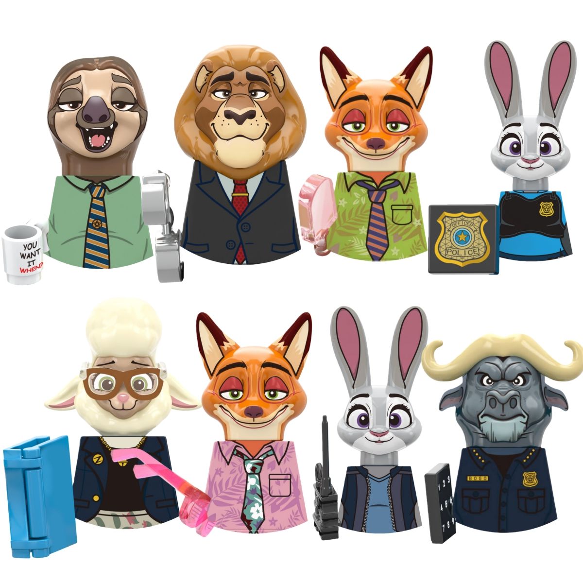 Lego Statuette: 8stk Zootopia mini figures: Nick, Judy, Flash and more! – Nuovo (secondo la descrizione) da Glattbrugg venduto da har_jgc7 2