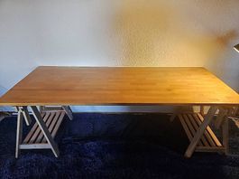 Bureau bois 200x80cm (Hauteur réglable) / Large wooden desk