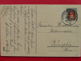 1919: J12 Einzelfrankatur von OBERWINTERTHUR, Kat: 40.-
