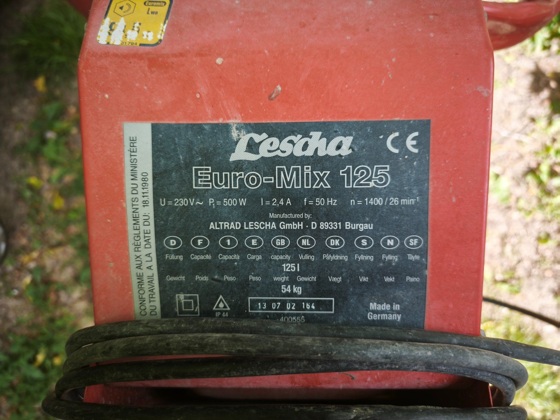 Tutte le macchine: Betonmischer 125l – Usato da Gontenschwil venduto da Jeepli1970 3