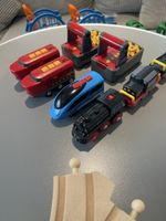 BRIO Holzeisenbahn gross – 4 Loks, Brücken, Tunnel, Bahnhof