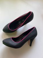Schicke Moonss Pumps, schwarz mit pink, Grösse 39 Top!