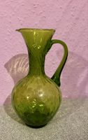 Magnifique Pichet vintage en verre torsadé vert - Déco