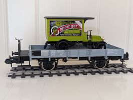 SBB Niederbordwagen M1e 59821 mit Bb und Fahrzeugladung