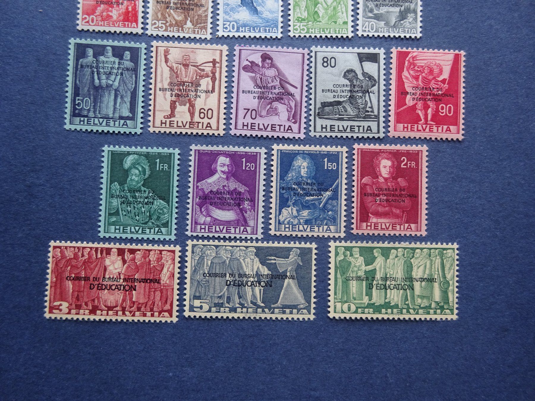 Tutti i francobolli: 1944 BIÉ Nr. 1 -21  postfrisch** – Usato da Appenzell-Steinegg venduto da adi1975 2