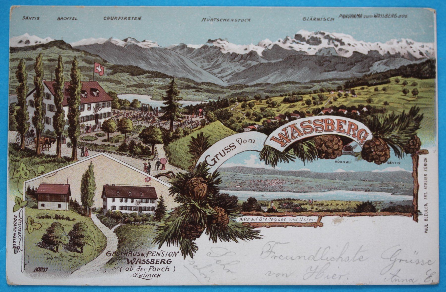 Cartoline postali: WASSBERG LITHO AK – Usato da Lotzwil venduto da pirolh