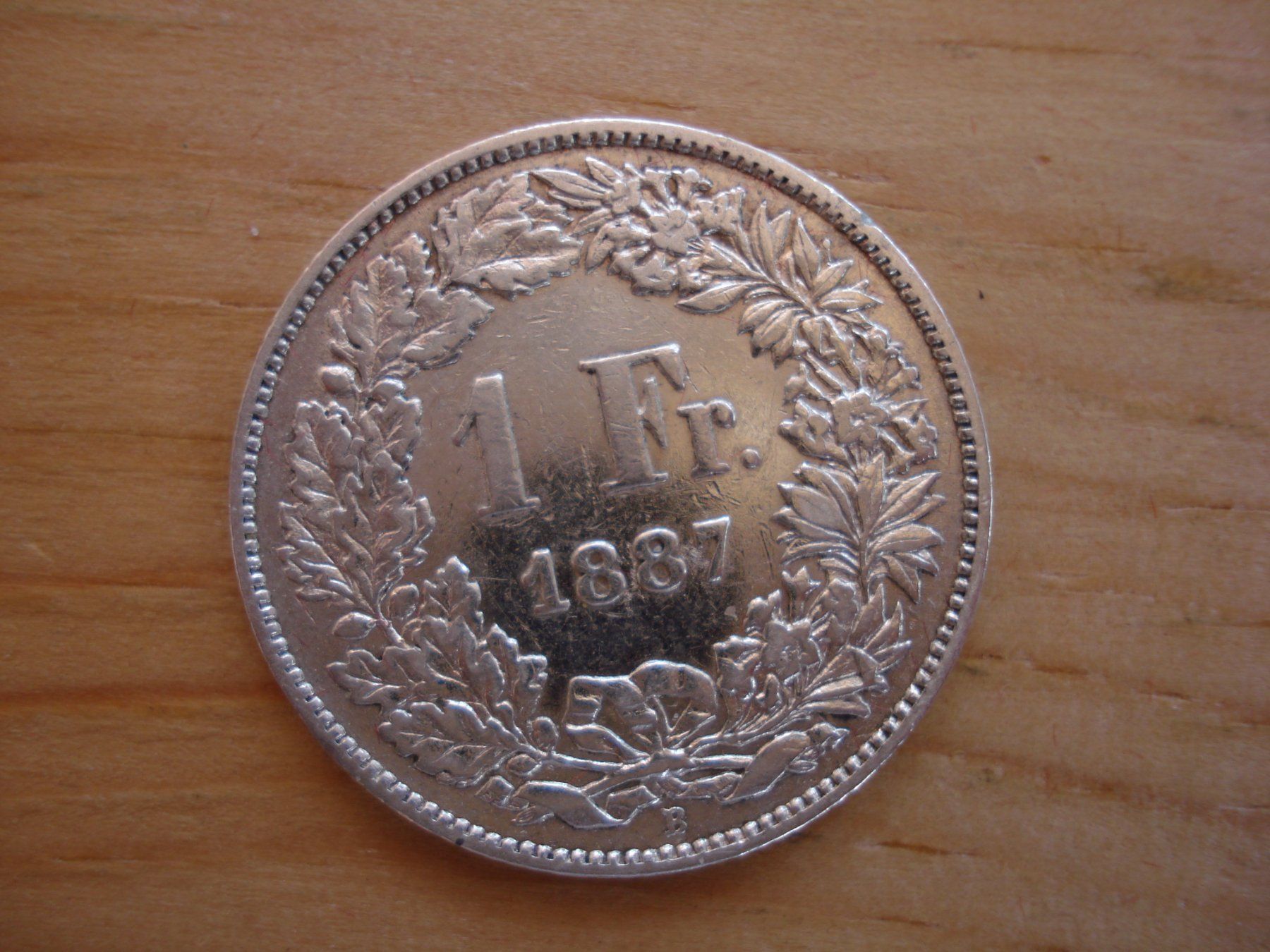 Alle Münzen: (C1) 1 Franken 1887 VZ – Gebraucht aus Erlach von Net-Coins