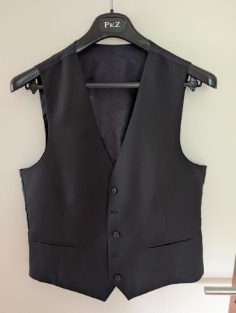 Herren Gilet, schwarz gemustert, Grösse 50, Top Zustand